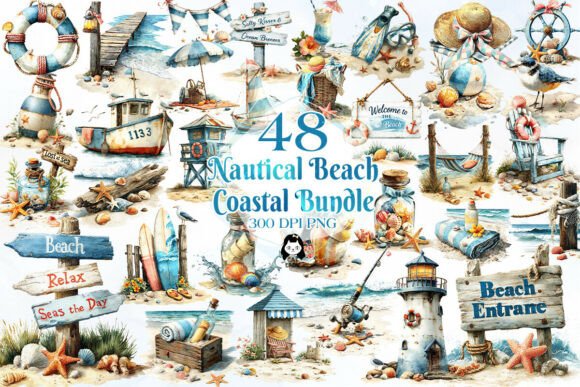 Download Nautical Beach &amp; Coastal Clipart - Nautical Collection