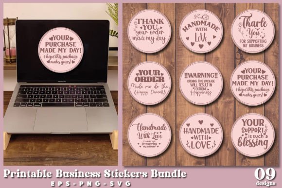 Download Printable Business Stickers Bundle - Premium Bundle