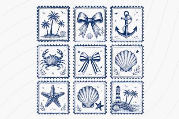 Download Blue Nautical Vintage Stamp PNG - Nautical Collection