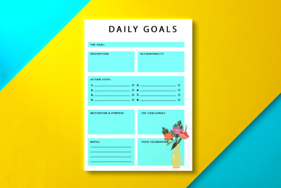 Download Daily Goal Planner Aquamarine - Premium Bundle